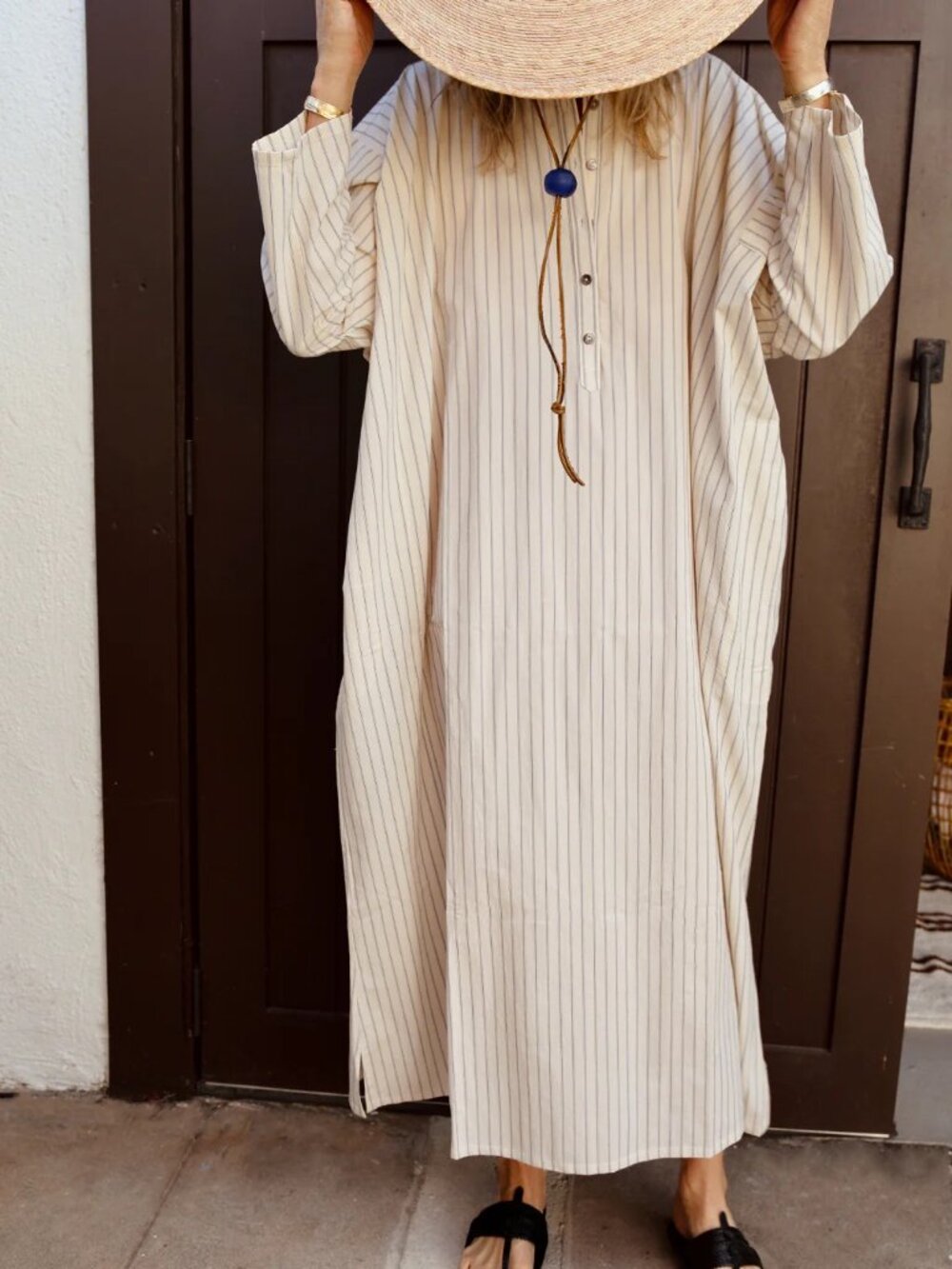 NWT Pietsie Oat Gingham Bal Caftan